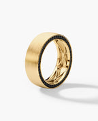JERRITT Comfort Fit Mens Gold Ring with 0.70ct Black Diamonds