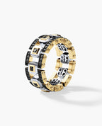 LA PAZ Two-Tone Gold Ring with 1.20ct Black Diamonds