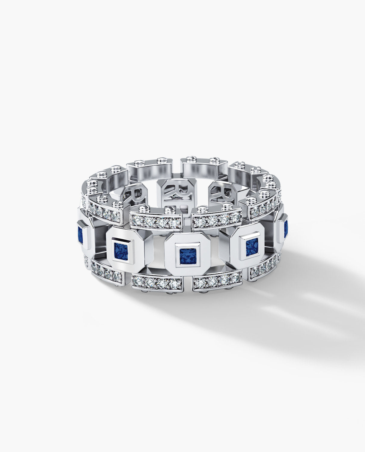LA PAZ Gold Ring with 1.20ct Sapphires and Diamonds