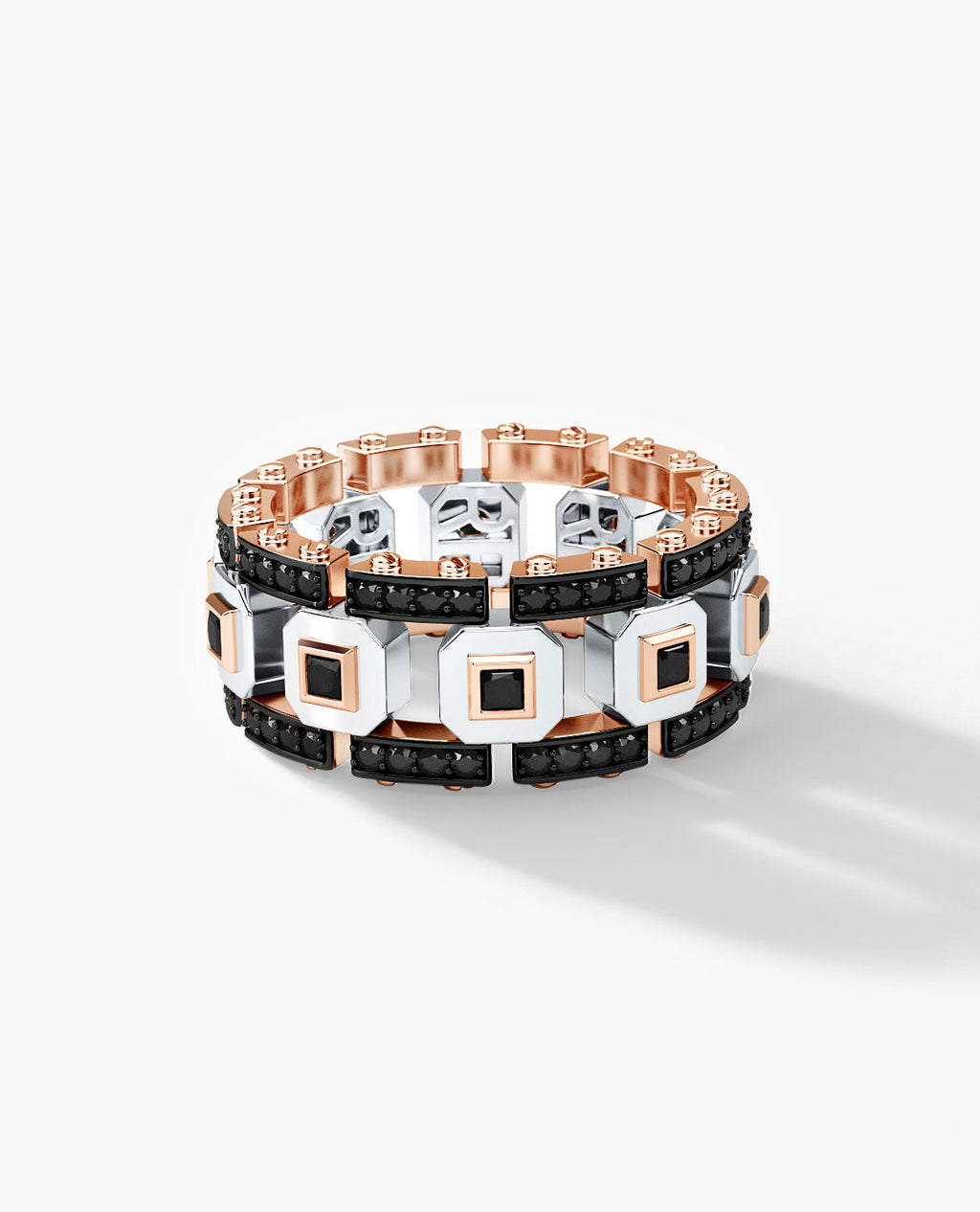 LA PAZ Two-Tone Gold Ring with 1.20ct Black Diamonds