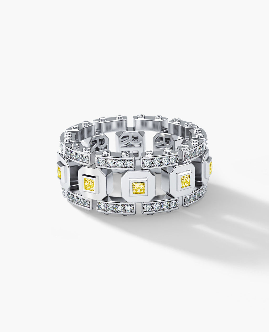 LA PAZ Gold Ring with 1.20ct Yellow and White Diamonds