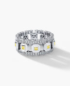 LA PAZ Gold Ring with 1.20ct Yellow and White Diamonds