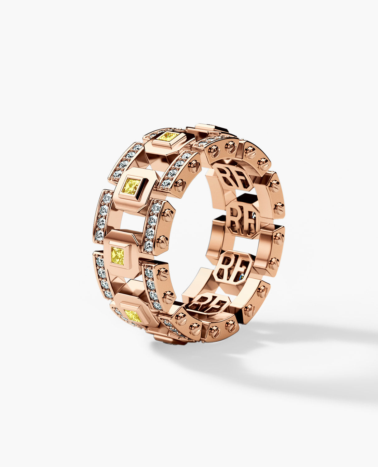 LA PAZ Gold Ring with 1.20ct Yellow and White Diamonds