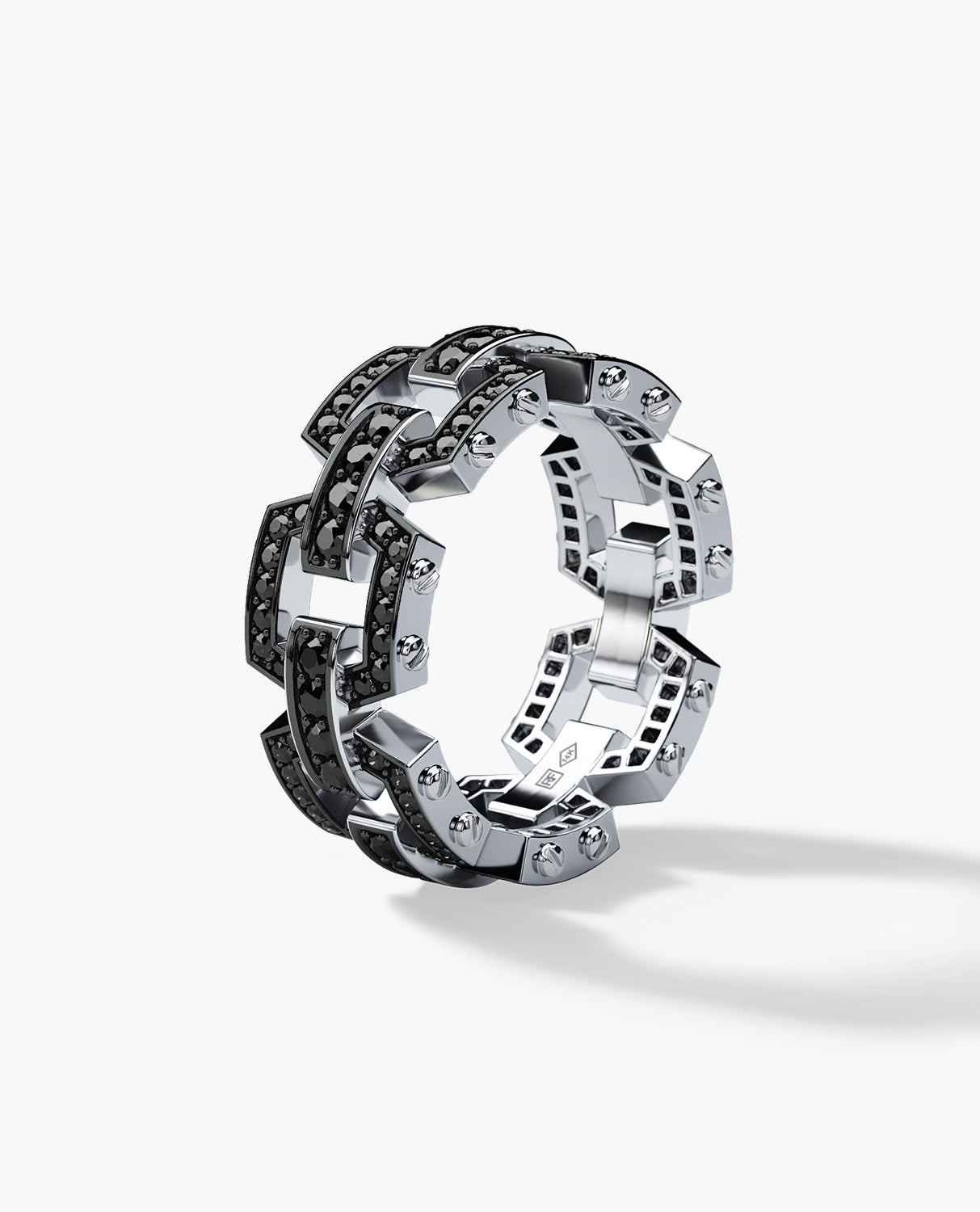 NORTHSTAR Gold Ring with 1.10ct Black Diamonds