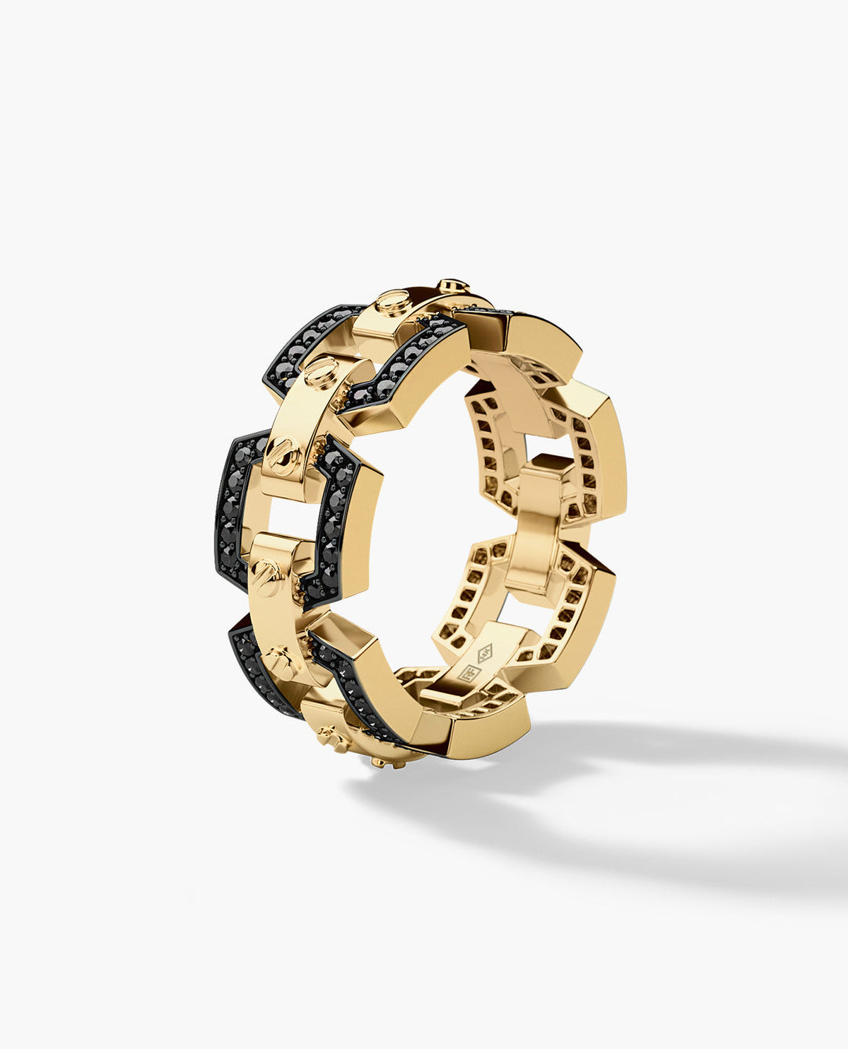 NORTHSTAR Gold Ring with 0.50ct Black Diamonds