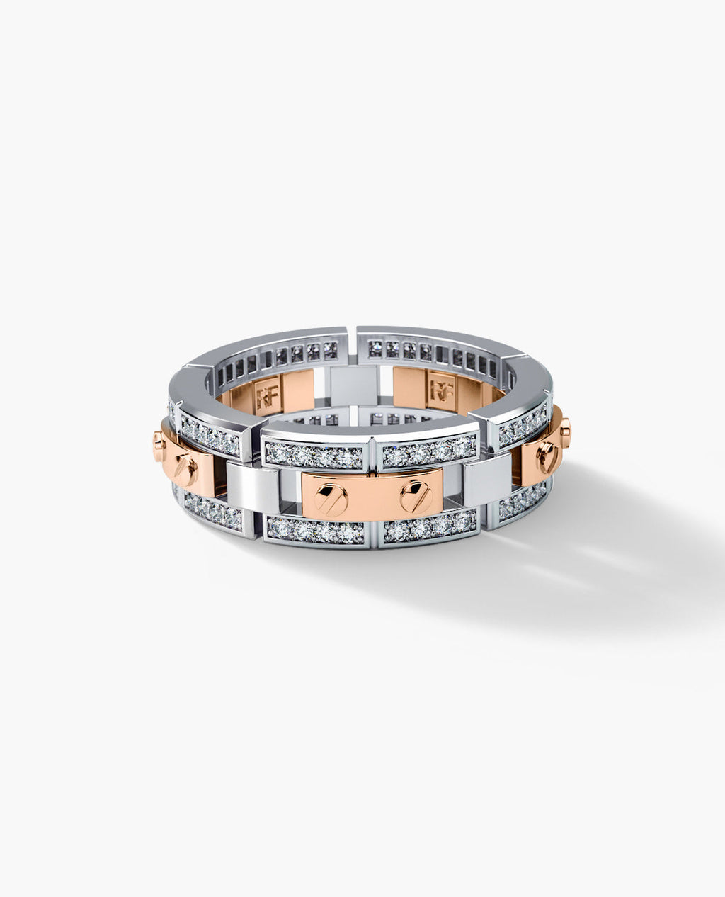 REX Two-Tone Gold Ring with 0.40ct Diamonds