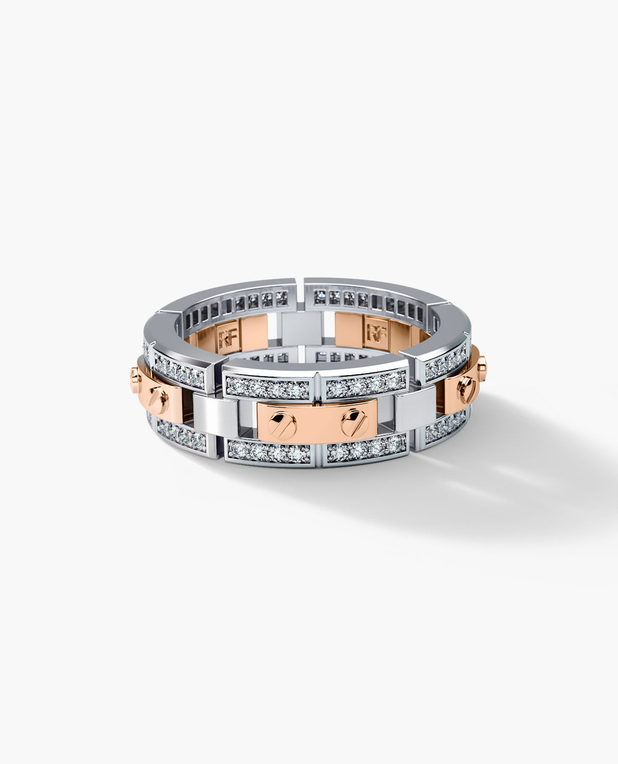 REX Two-Tone Gold Ring with 0.40ct Diamonds