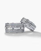 ROPES Gold Matching Diamond Wedding Band Set