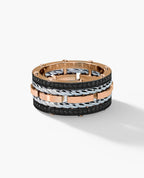 ROPES Two-Tone Gold Ring with 1.05ct Black Diamonds