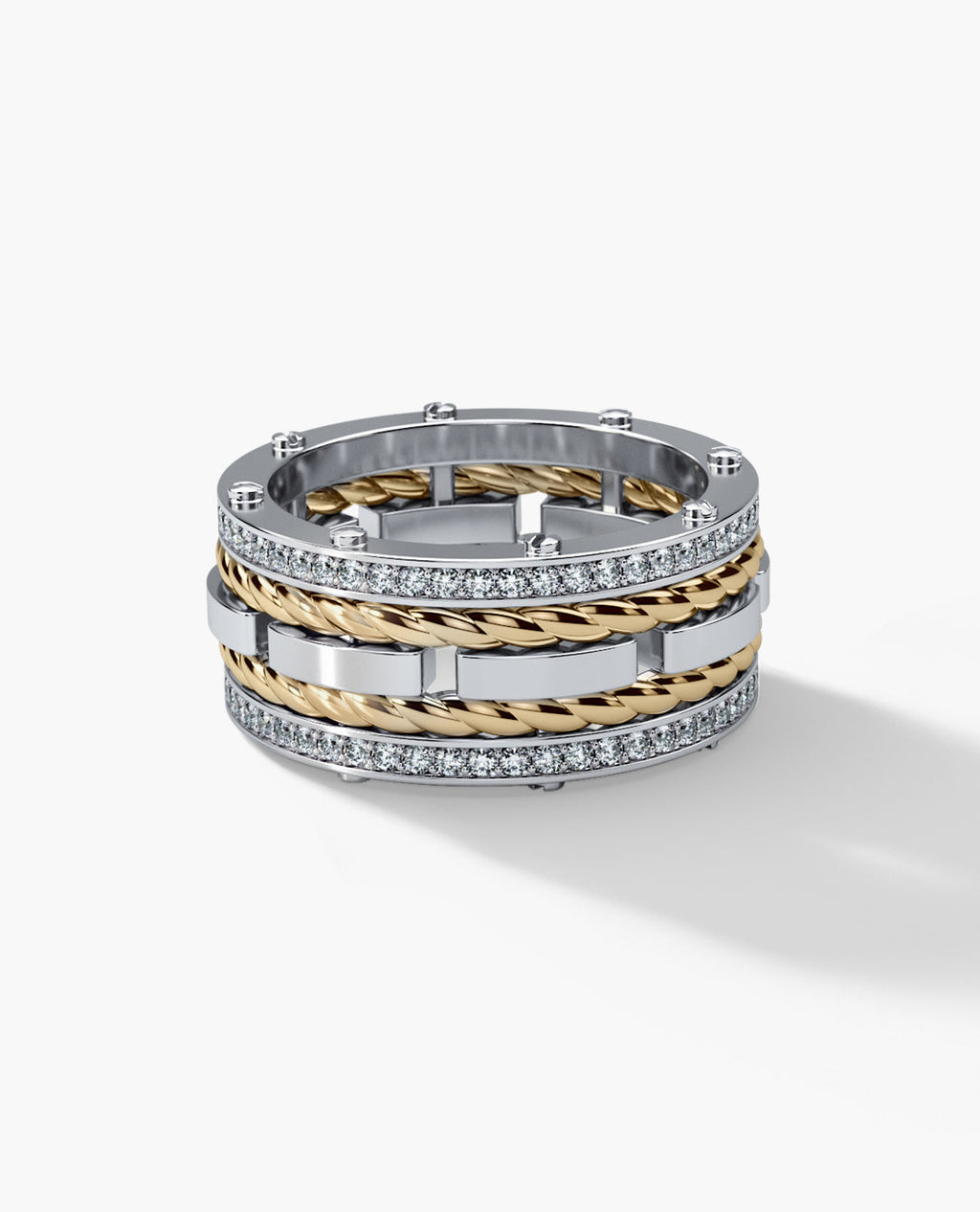 ROPES Two-Tone Gold Ring with 1.05ct Diamonds