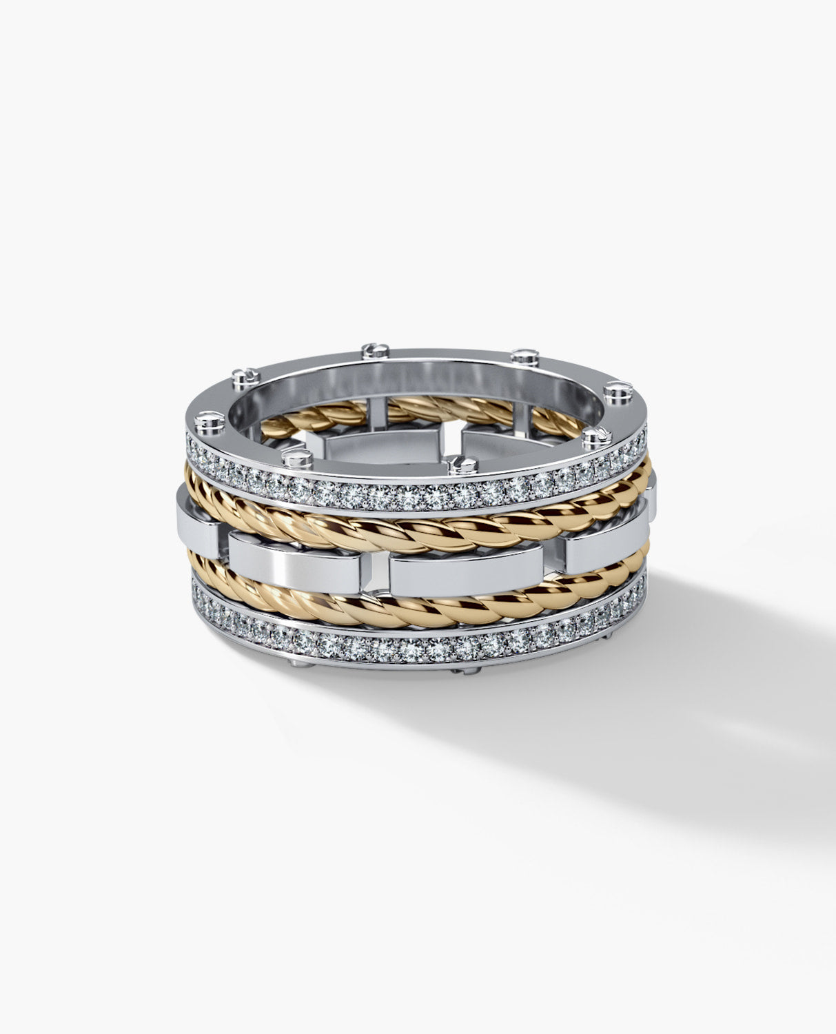 ROPES Two-Tone Gold Ring with 1.05ct Diamonds