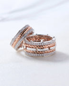 ROPES Two-Tone Gold Matching Diamond Wedding Band Set