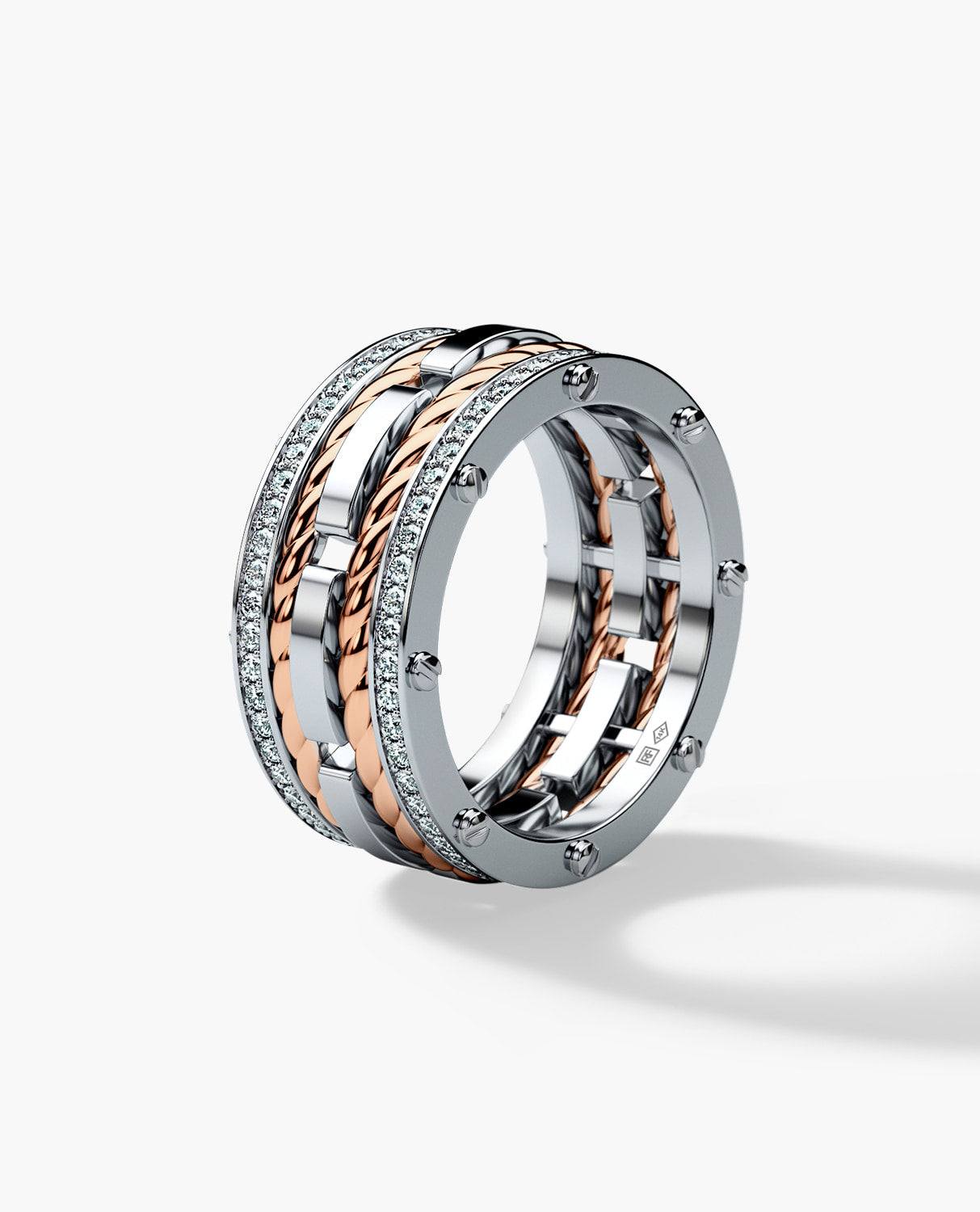 ROPES Two-Tone Gold Ring with 1.05ct Diamonds
