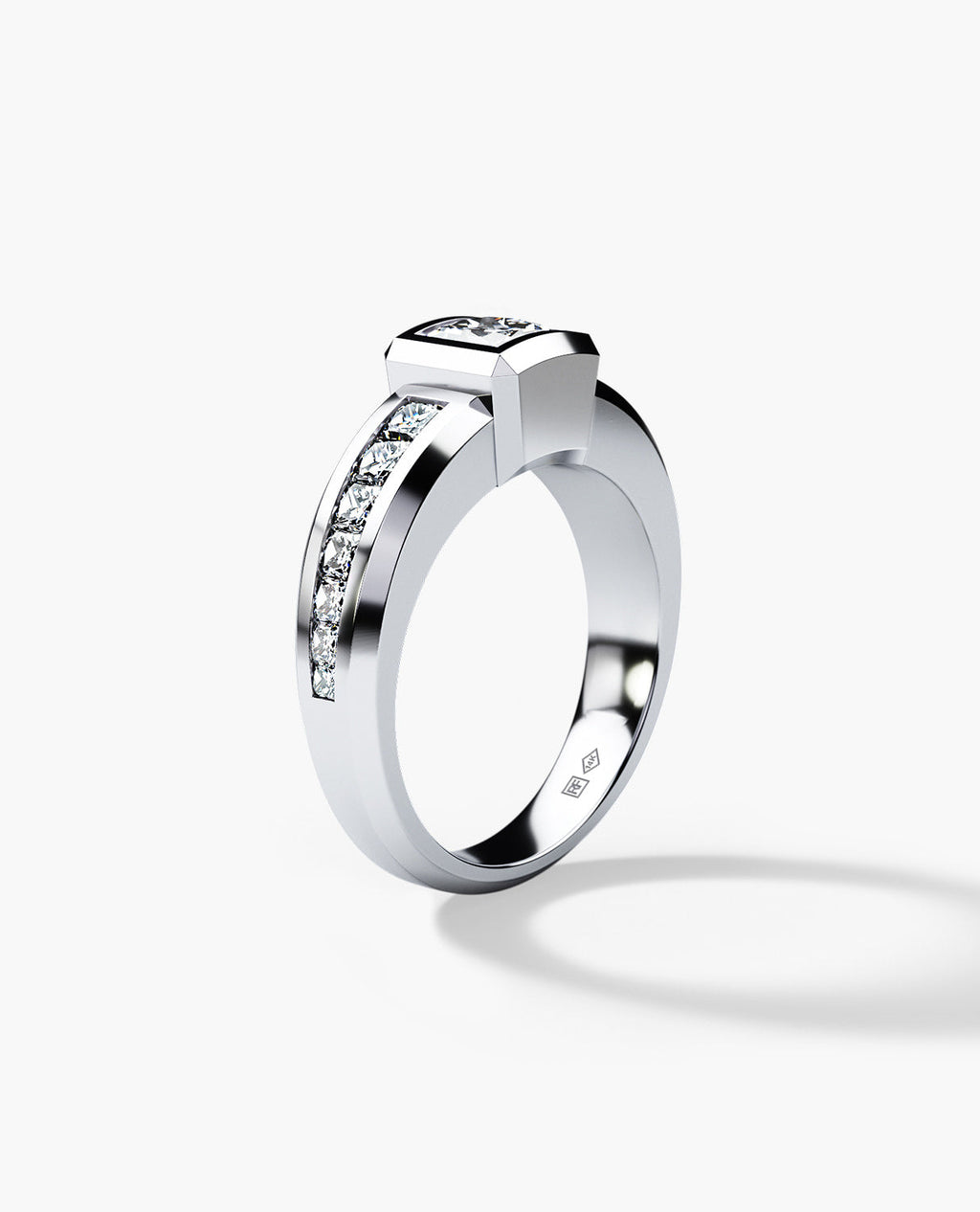 VULTURE Comfort Fit Men's Gold Solitaire Engagement Ring with 2.10ct Diamonds