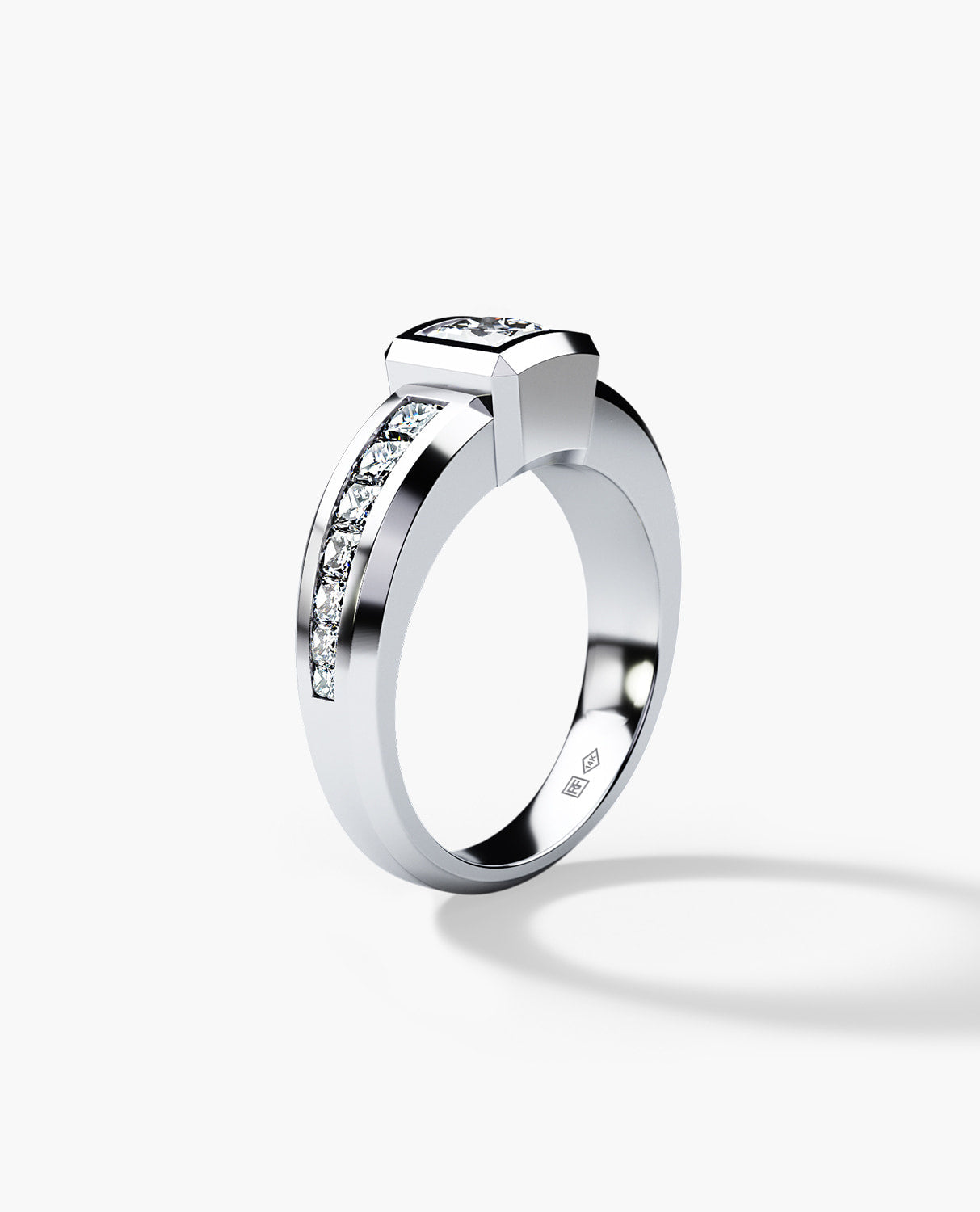 VULTURE Comfort Fit Men's Gold Solitaire Engagement Ring with 2.10ct Diamonds
