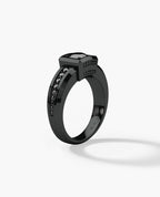 VULTURE Comfort Fit Men's EverBlak Black Gold Solitaire Engagement Ring with 1.45ct Black Diamonds