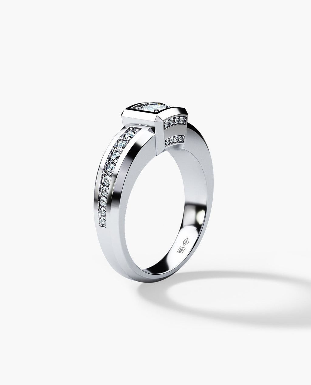 VULTURE Comfort Fit Men's Gold Solitaire Engagement Ring with 0.90ct Diamonds