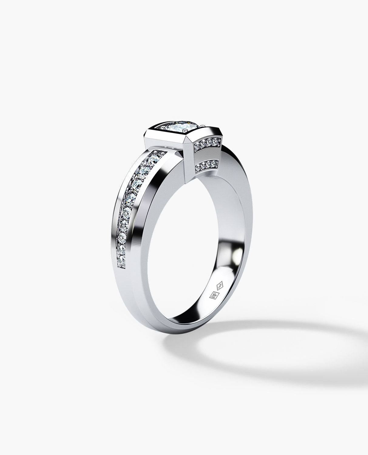 VULTURE Comfort Fit Men's Gold Solitaire Engagement Ring with 0.90ct Diamonds