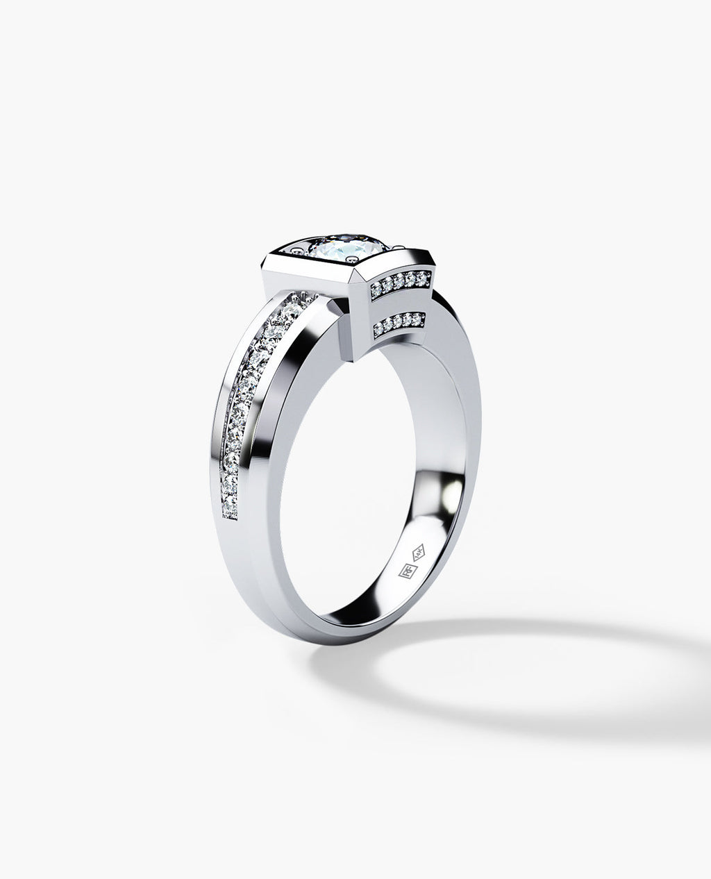 VULTURE Comfort Fit Men's Gold Solitaire Engagement Ring with 1.45ct Diamonds