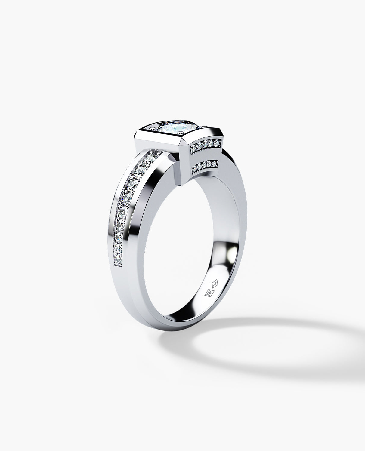 VULTURE Comfort Fit Men's Gold Solitaire Engagement Ring with 1.45ct Diamonds