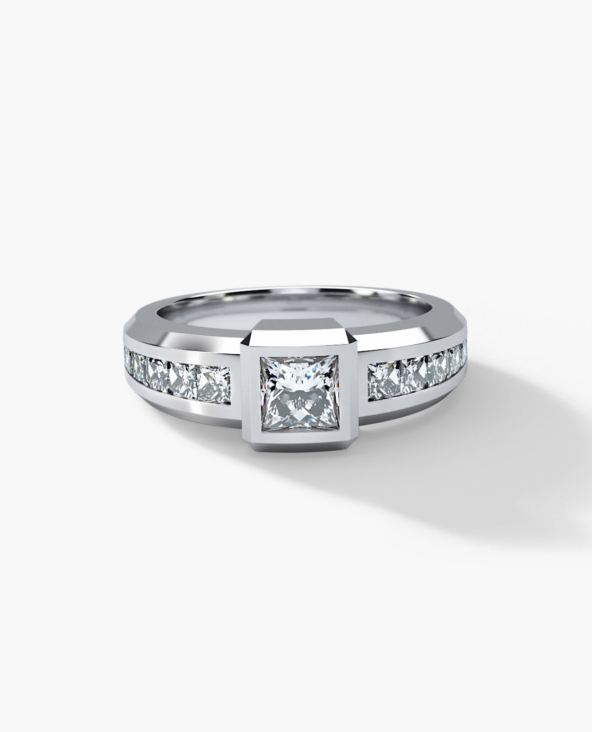VULTURE Comfort Fit Men's Gold Solitaire Engagement Ring with 2.10ct Diamonds