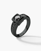 VULTURE Comfort Fit Men's EverBlak Black Gold Solitaire Engagement Ring with 1.45ct Black Diamonds