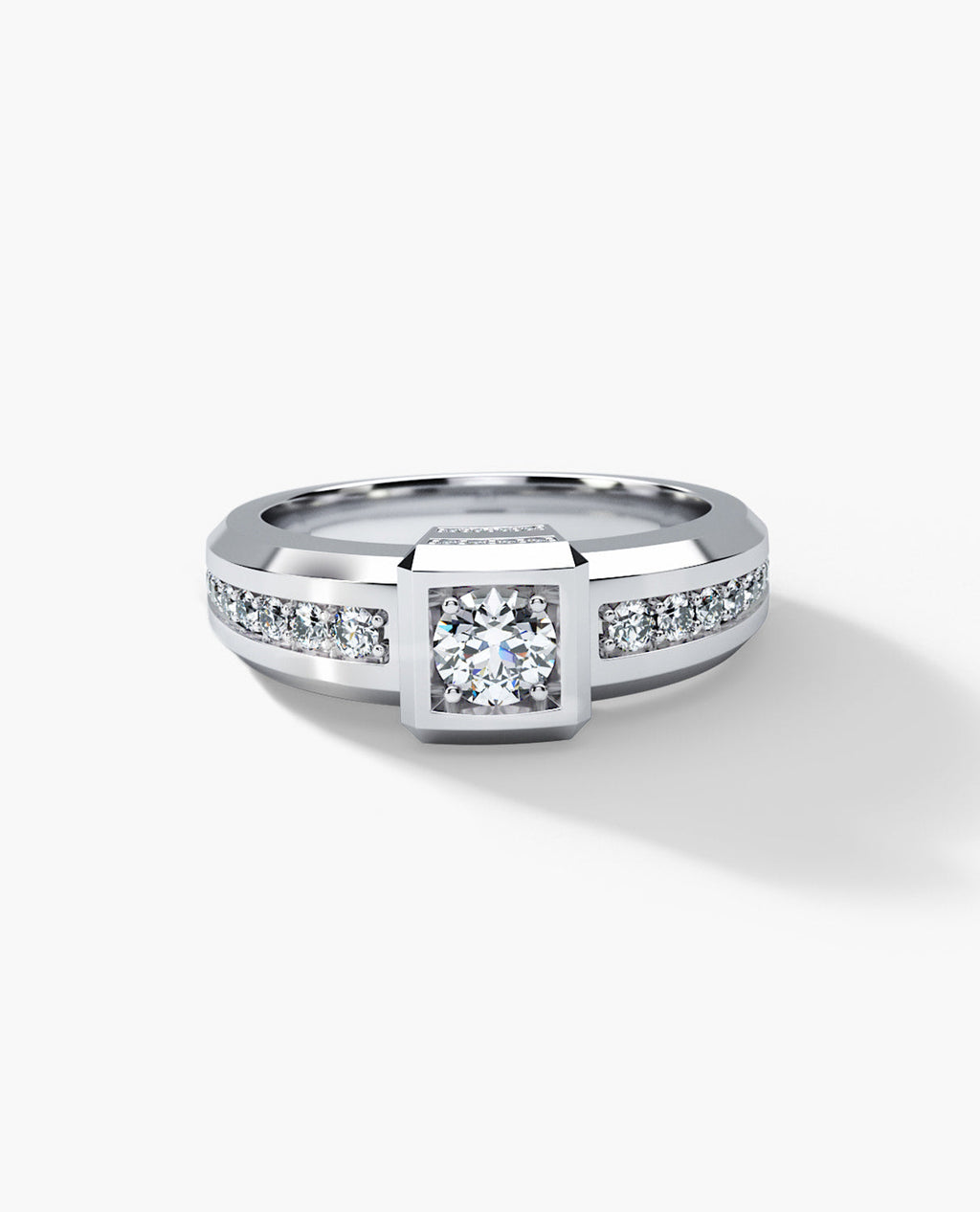 VULTURE Comfort Fit Men's Gold Solitaire Engagement Ring with 0.90ct Diamonds
