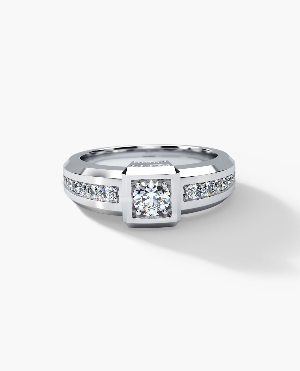 VULTURE Comfort Fit Men's Gold Solitaire Engagement Ring with 0.90ct Diamonds