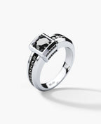VULTURE Comfort Fit Men's Gold Solitaire Engagement Ring with 1.45ct Black Diamonds