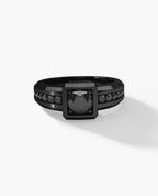VULTURE Comfort Fit Men's EverBlak Black Gold Solitaire Engagement Ring with 1.45ct Black Diamonds