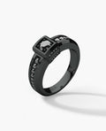 VULTURE Comfort Fit Men's EverBlak Black Gold Solitaire Engagement Ring with 0.90ct Black Diamonds