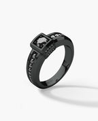 VULTURE Comfort Fit Men's EverBlak Black Gold Solitaire Engagement Ring with 0.90ct Black Diamonds