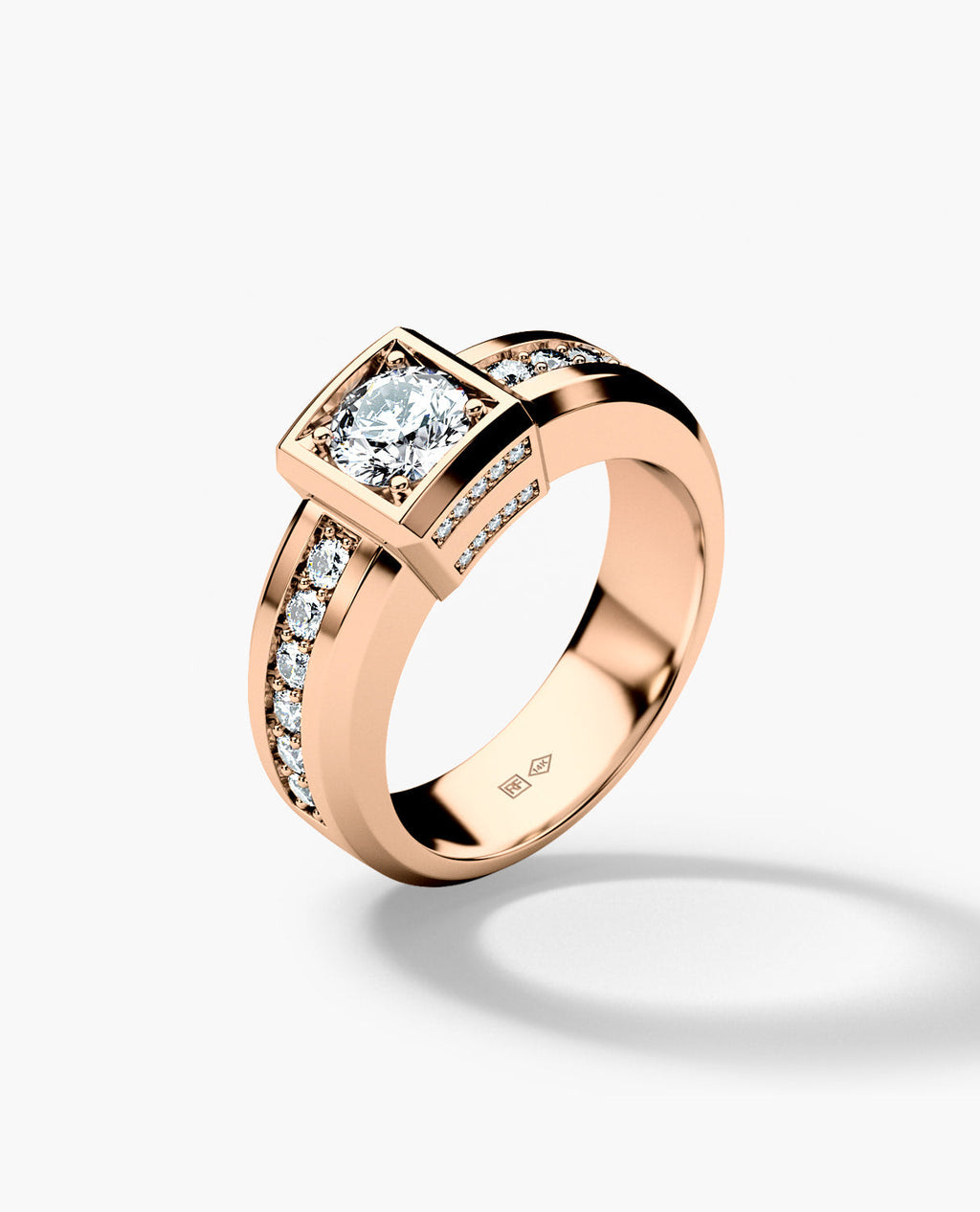 VULTURE Comfort Fit Men's Gold Solitaire Engagement Ring with 1.65ct Diamonds