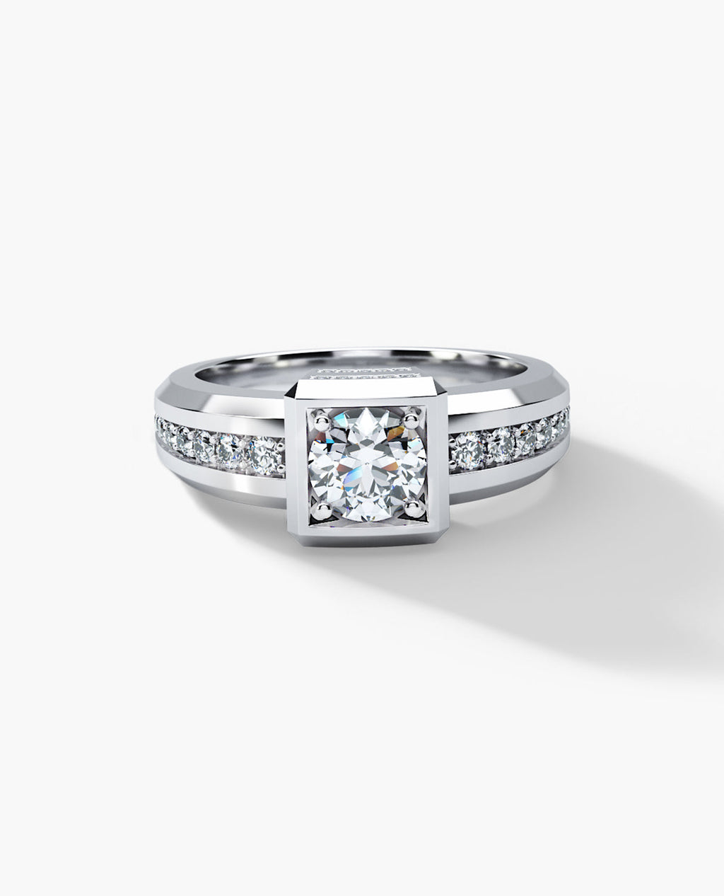 VULTURE Comfort Fit Men's Gold Solitaire Engagement Ring with 1.45ct Diamonds