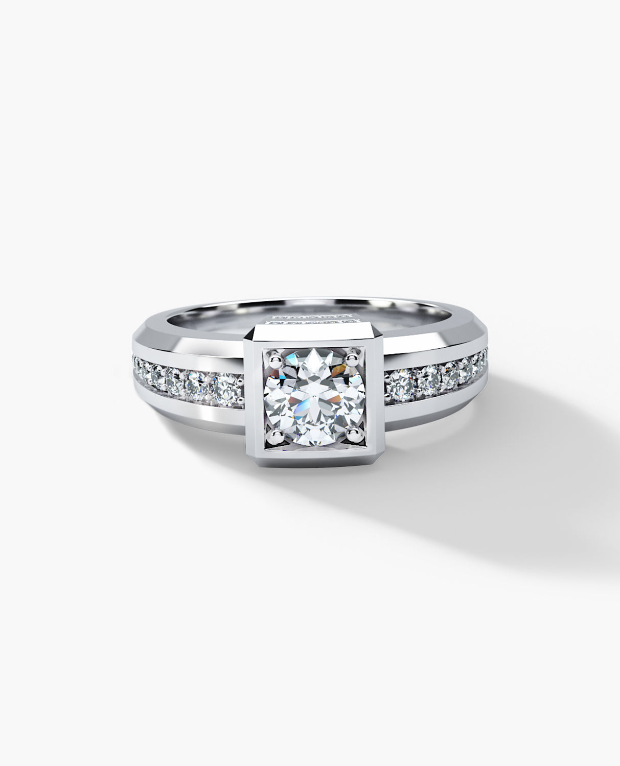 VULTURE Comfort Fit Men's Gold Solitaire Engagement Ring with 1.45ct Diamonds