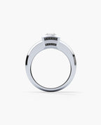 VULTURE Comfort Fit Men's Gold Solitaire Engagement Ring with 1.45ct Black Diamonds