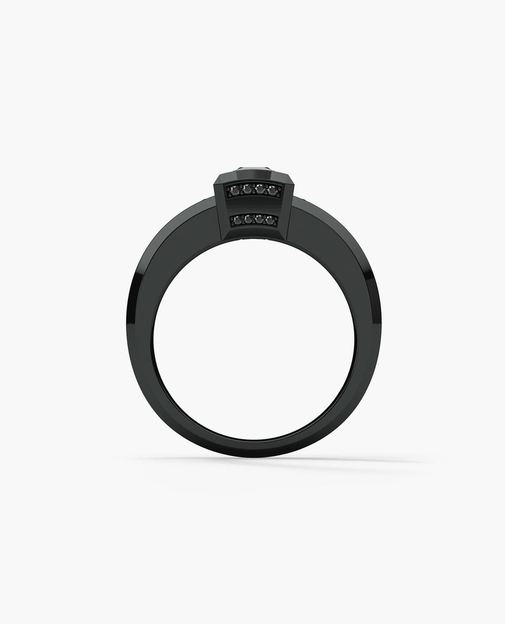 VULTURE Comfort Fit Men's EverBlak Black Gold Solitaire Engagement Ring with 0.90ct Black Diamonds