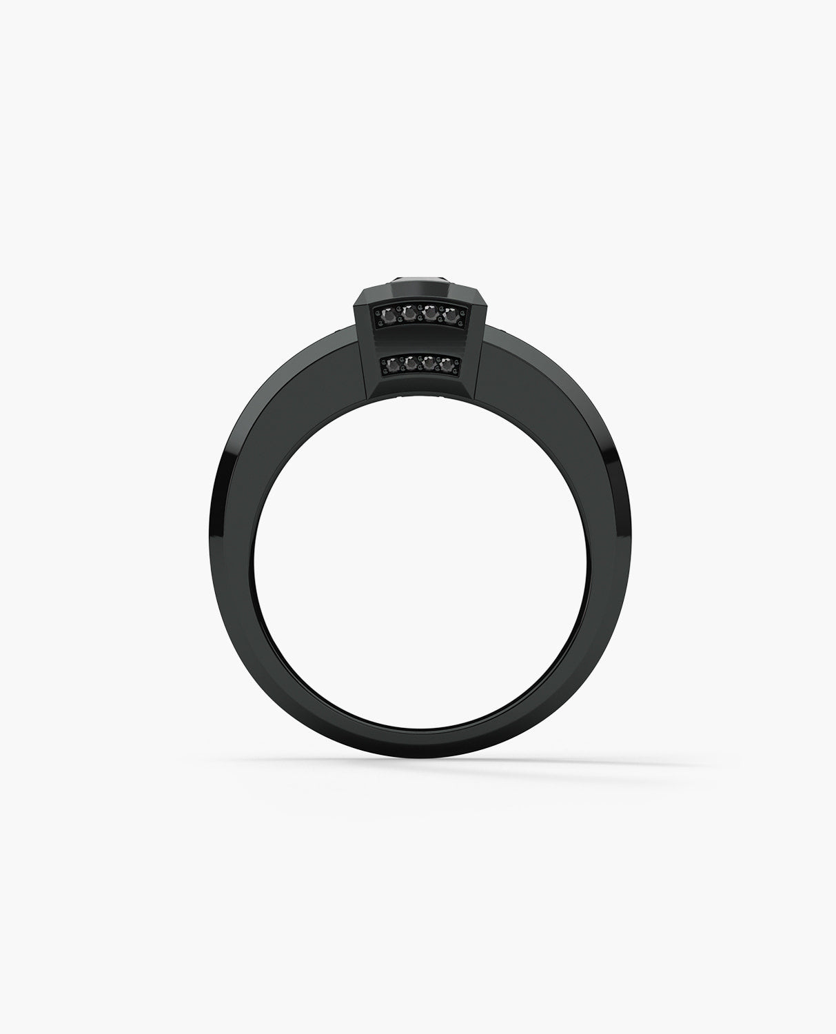 VULTURE Comfort Fit Men's EverBlak Black Gold Solitaire Engagement Ring with 0.90ct Black Diamonds