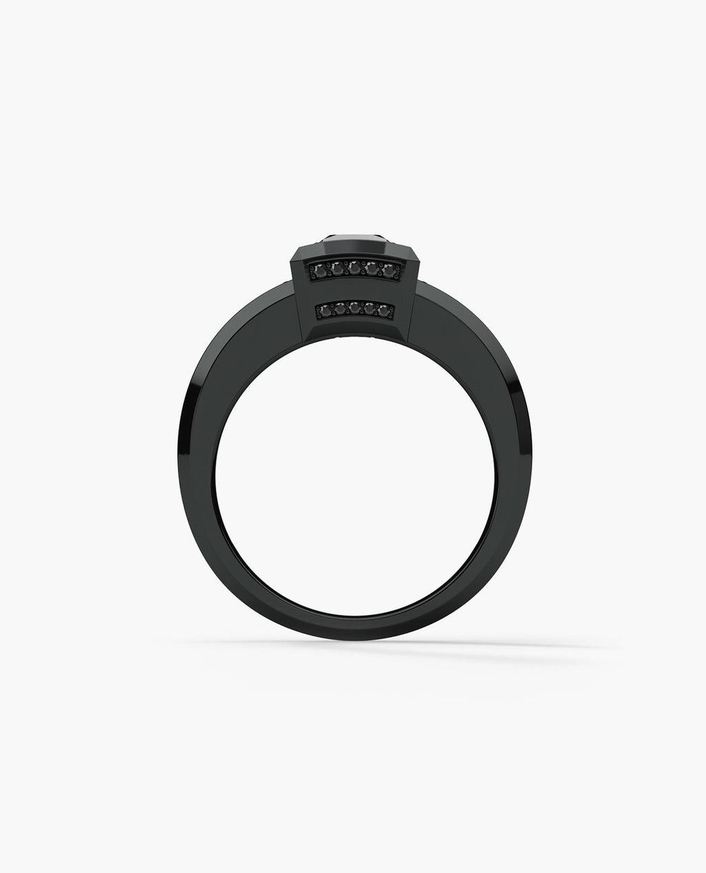 VULTURE Comfort Fit Men's EverBlak Black Gold Solitaire Engagement Ring with 1.45ct Black Diamonds