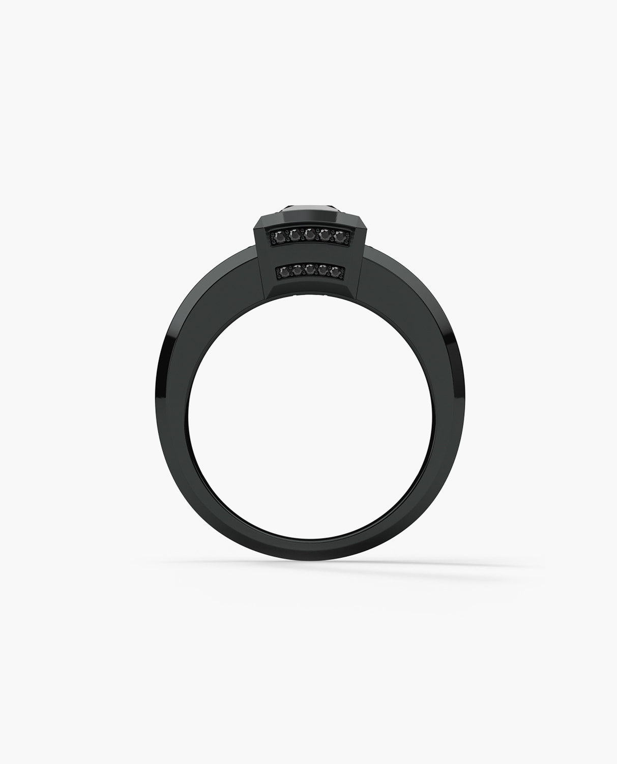 VULTURE Comfort Fit Men's EverBlak Black Gold Solitaire Engagement Ring with 1.45ct Black Diamonds