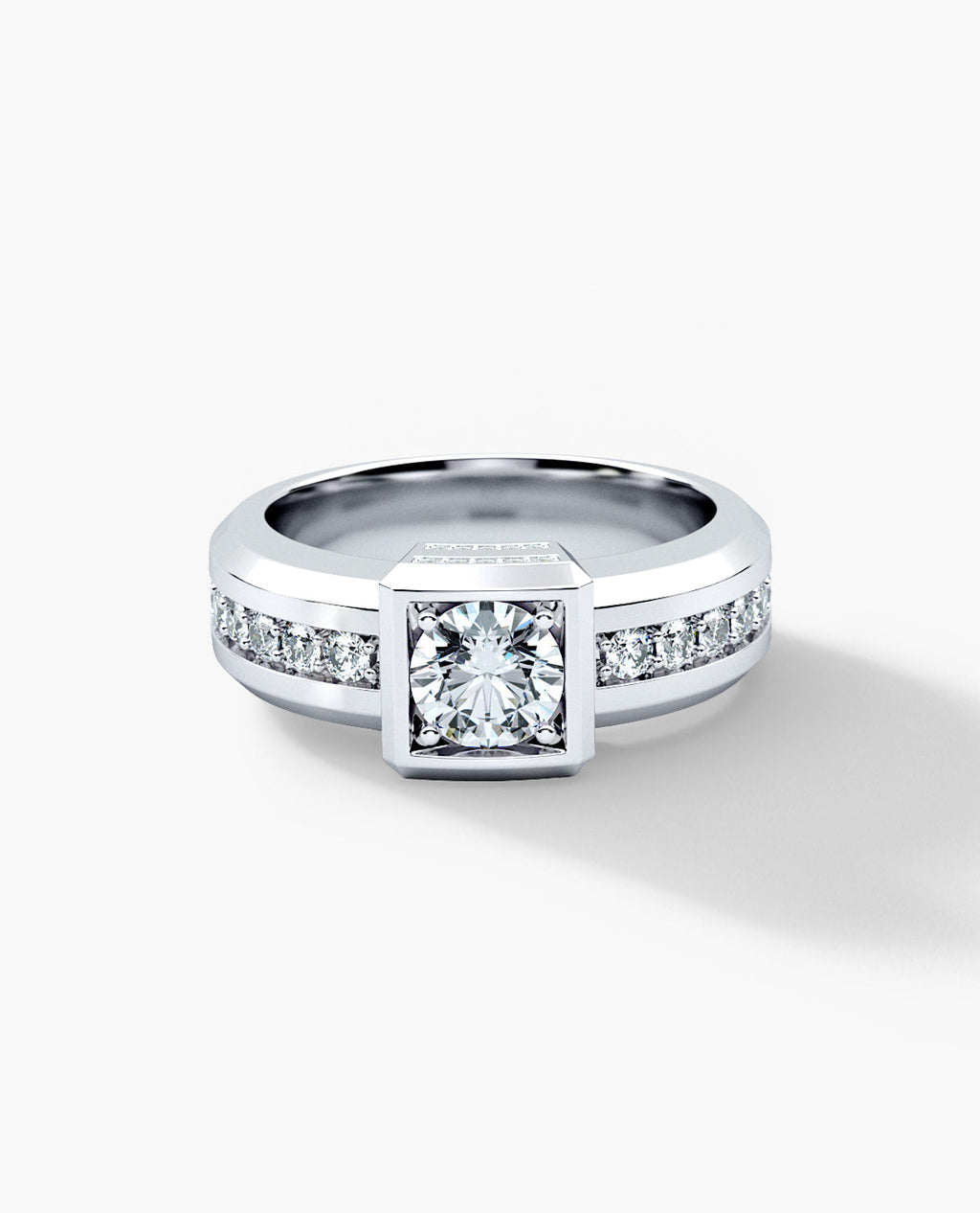 VULTURE Comfort Fit Men's Gold Solitaire Engagement Ring with 1.65ct Diamonds