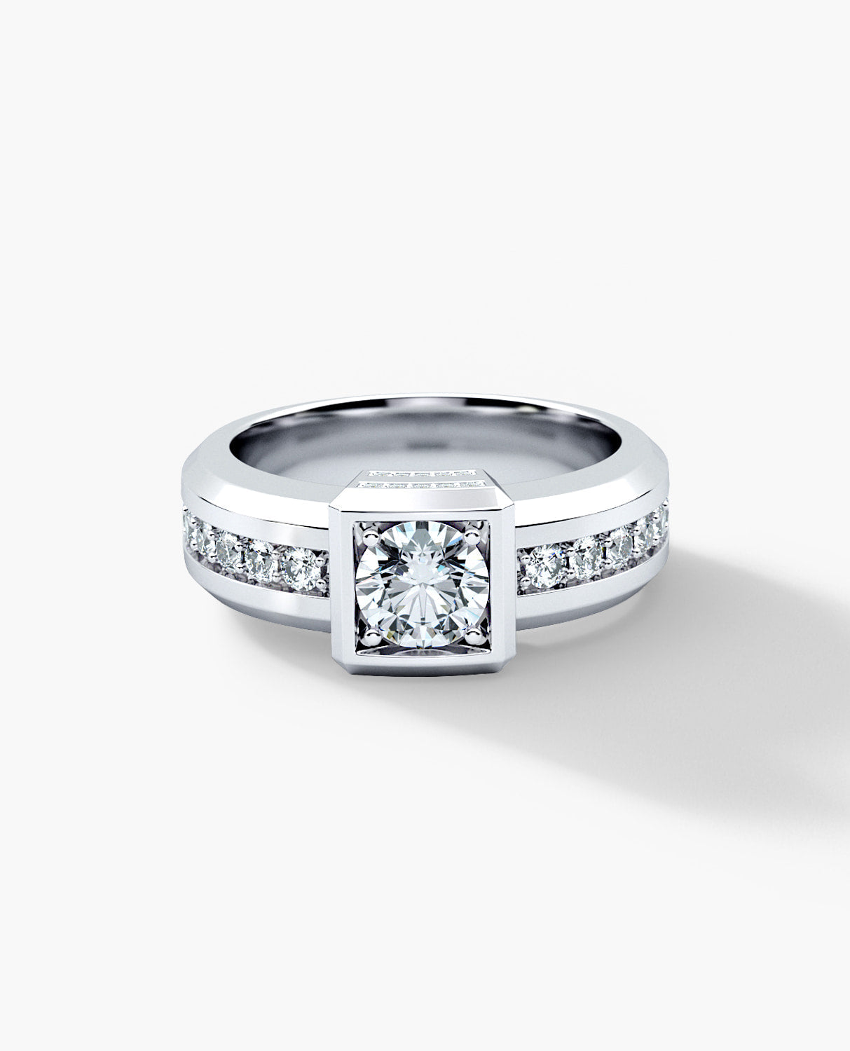 VULTURE Comfort Fit Men's Gold Solitaire Engagement Ring with 1.65ct Diamonds