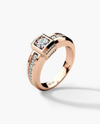 VULTURE Comfort Fit Men's Gold Solitaire Engagement Ring with 0.90ct Diamonds