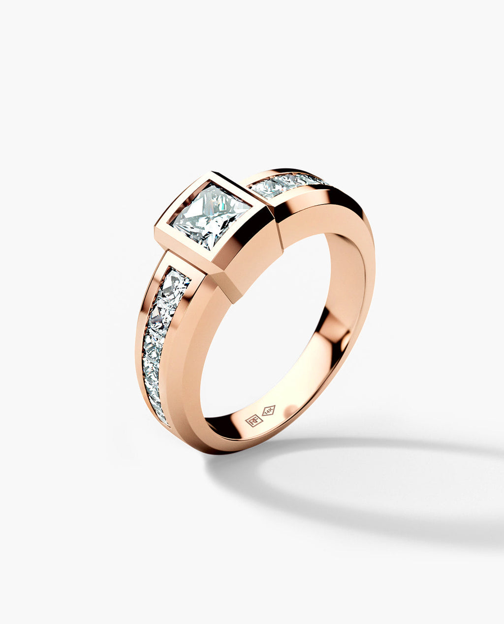 VULTURE Comfort Fit Men's Gold Solitaire Engagement Ring with 2.10ct Diamonds