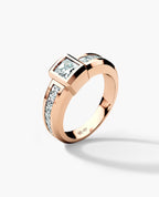 VULTURE Comfort Fit Men's Gold Solitaire Engagement Ring with 2.10ct Diamonds