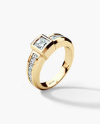 VULTURE Comfort Fit Men's Gold Solitaire Engagement Ring with 2.10ct Diamonds