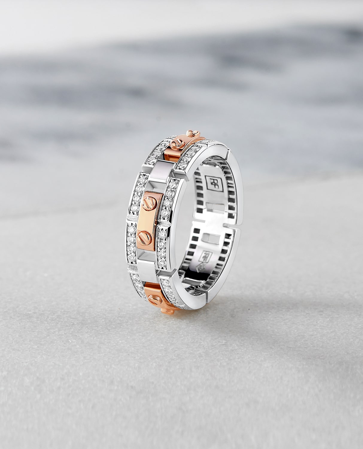 REX Two-Tone Gold Ring with 0.40ct Diamonds
