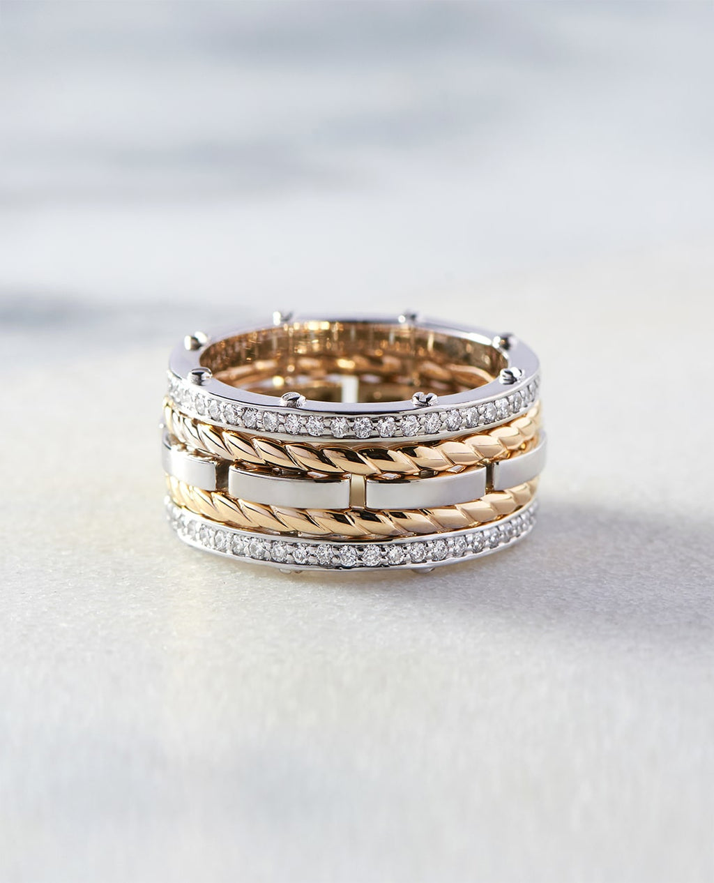 ROPES Two-Tone Gold Ring with 1.05ct Diamonds