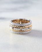 ROPES Two-Tone Gold Ring with 1.05ct Diamonds