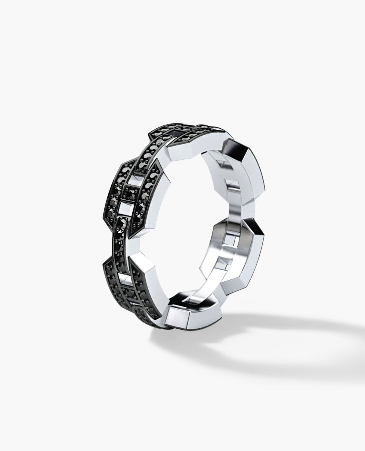 BRIGGS Gold Ring with 0.24ct Black Diamonds